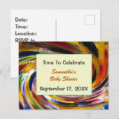 Babydusche Einladung Geschlecht neutrale Farbe Postkarte (Vorne/Hinten)