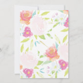 Babydusche Einladung helle, florale Wasserfarbe (Rückseite)