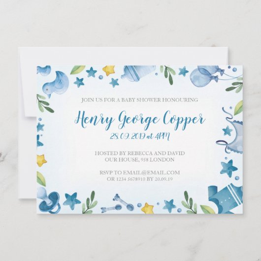 Babydusche | Einladung | Hippo (Rückseite)