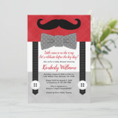 Babydusche Einladung kleiner Mann grau (Stehend Vorderseite)