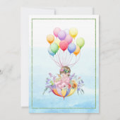 Babydusche Einladung mit Baby in Schirm (Rückseite)