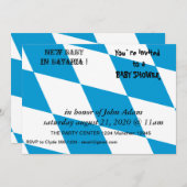 Babydusche Einladung mit der Flagge Bayerns (Vorne/Hinten)