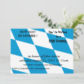 Babydusche Einladung mit der Flagge Bayerns (Stehend Vorderseite)