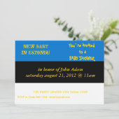 Babydusche Einladung mit der Flagge Estlands (Stehend Vorderseite)