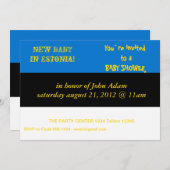 Babydusche Einladung mit der Flagge Estlands (Vorne/Hinten)