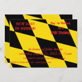 Babydusche Einladung mit der Flagge Münchens (Vorne/Hinten)