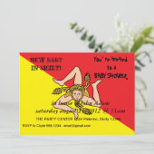 Babydusche Einladung mit der Flagge Siziliens, Ita (Stehend Vorderseite)