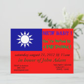 Babydusche Einladung mit der Flagge Taiwans (Stehend Vorderseite)