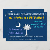 Babydusche Einladung mit Fahne South Carolina (Vorne/Hinten)