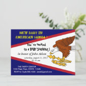 Babydusche Einladung mit Fahne von Amerikanisch-Sa (Stehend Vorderseite)