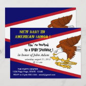 Babydusche Einladung mit Fahne von Amerikanisch-Sa (Vorne/Hinten)