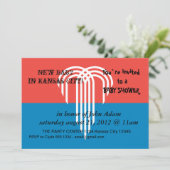 Babydusche Einladung mit Fahne von Kansas City (Stehend Vorderseite)