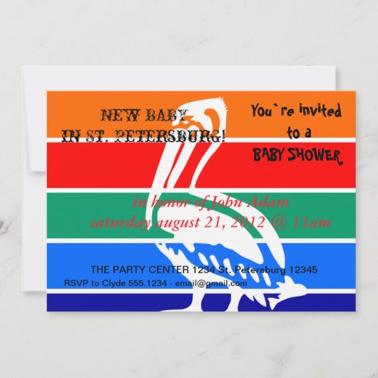 Babydusche Einladung mit Fahne von St. Petersburg (Vorderseite)