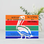 Babydusche Einladung mit Fahne von St. Petersburg (Stehend Vorderseite)