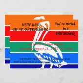 Babydusche Einladung mit Fahne von St. Petersburg (Vorne/Hinten)