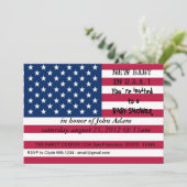 Babydusche Einladung mit Fahne von U.S.A. (Stehend Vorderseite)