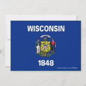 Babydusche Einladung mit Fahne von Wisconsin (Rückseite)