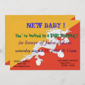 Babydusche Einladung mit Flagge Bhutans (Vorne/Hinten)