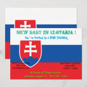 Babydusche Einladung mit Flagge der Slowakei (Vorne/Hinten)