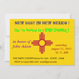 Babydusche Einladung mit Flagge New Mexico