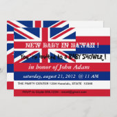 Babydusche Einladung mit Flagge von Hawaii (Vorne/Hinten)