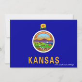Babydusche Einladung mit Flagge von Kansas (Rückseite)