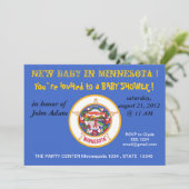 Babydusche Einladung mit Flagge von Minnesota (Stehend Vorderseite)