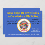 Babydusche Einladung mit Flagge von Minnesota (Vorne/Hinten)