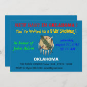 Babydusche Einladung mit Flagge von Oklahoma (Vorne/Hinten)