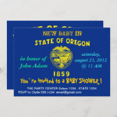 Babydusche Einladung mit Flagge von Oregon (Vorne/Hinten)