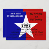 Babydusche Einladung mit Flagge von San Antonio (Vorne/Hinten)