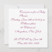 Babydusche Einladung mit niedlichem Babymädchen (Rückseite)