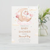 Babydusche Einladung niedliches Kaninchen (Stehend Vorderseite)