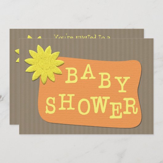 Babydusche Einladung Vorlage (Vorne/Hinten)