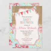 Babydusche Einladungen Einbruch Rustikal (Vorne/Hinten)