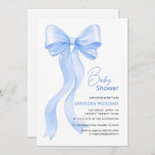 Babydusche Einladungen mit bezauberndem Bogen. (Vorne/Hinten)