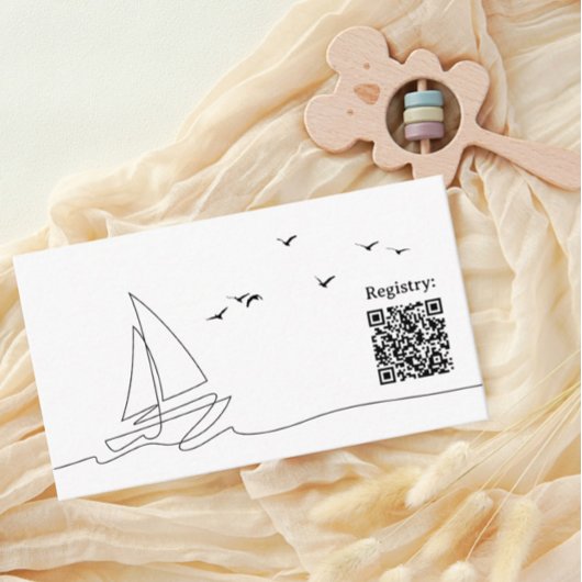 Babydusche Einschließkarte Sailboat Minimalistisch Begleitkarte