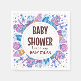 Babydusche Eiscreme Wasserfarben Kunst Serviette