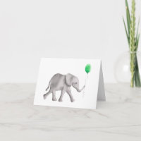 Babydusche Elefant Danke, Karten, grün