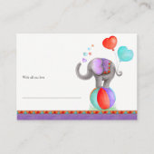 Babydusche Elefant, graue Duschkarten Begleitkarte (Vorderseite)