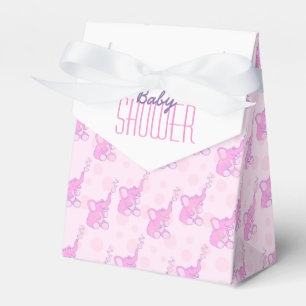 Babydusche Elefanten rosa weiße Geschenkbox Geschenkschachtel