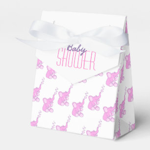 Babydusche Elefanten rosa weiße Geschenkbox Geschenkschachtel