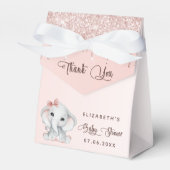 Babydusche Elefantenblüte Rose Glitzer Vielen Dank Geschenkschachtel (Vorderseite)