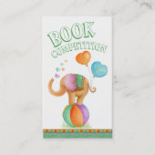 Babydusche Elefantenbuchkarten Visitenkarte (Vorderseite)