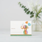 Babydusche Elefantenkunst mit Duschkarten Begleitkarte (Stehend Vorderseite)