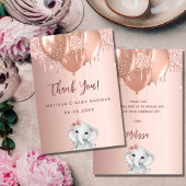 Babydusche Elefantenmädchen Rose gold Dankeschön K Einladung