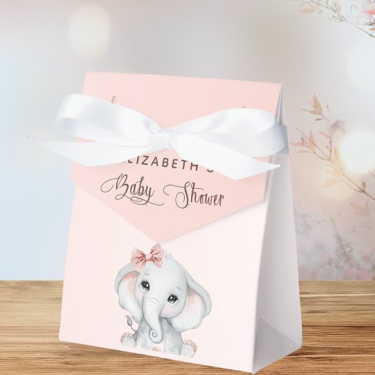 Babydusche Elefantenmädchen Schwarze Rose Gold Geschenkschachtel