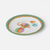 Babydusche Elefantenpult Pappteller (Schrägansicht)