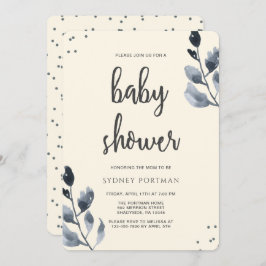 Babydusche Elegant Botanisch mit Confetti Einladung