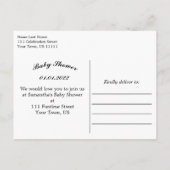 Babydusche Elegant Regal Golden Typografie Ankündigungspostkarte (Rückseite)